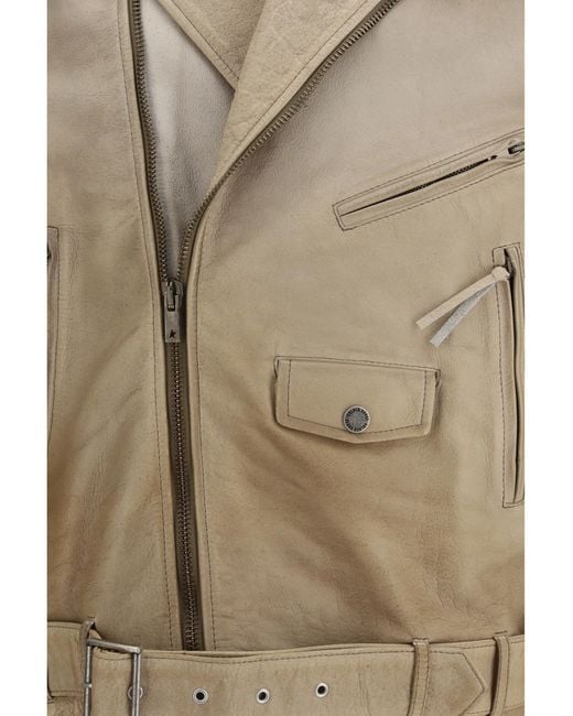 Golden Goose Deluxe Brand Natural Journey Leather Jacket Buffalo
