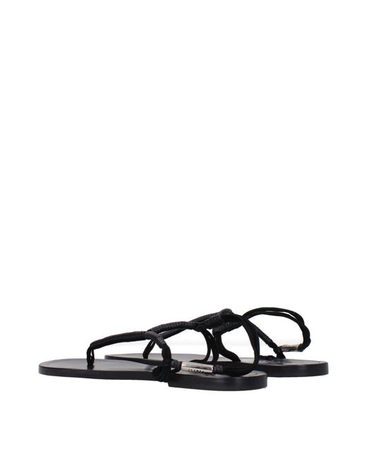 Isabel Marant Black Leather Tie Sandals