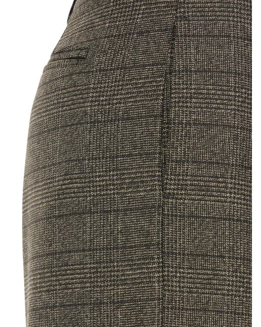 Le Plain Green Trousers With Striped Motif