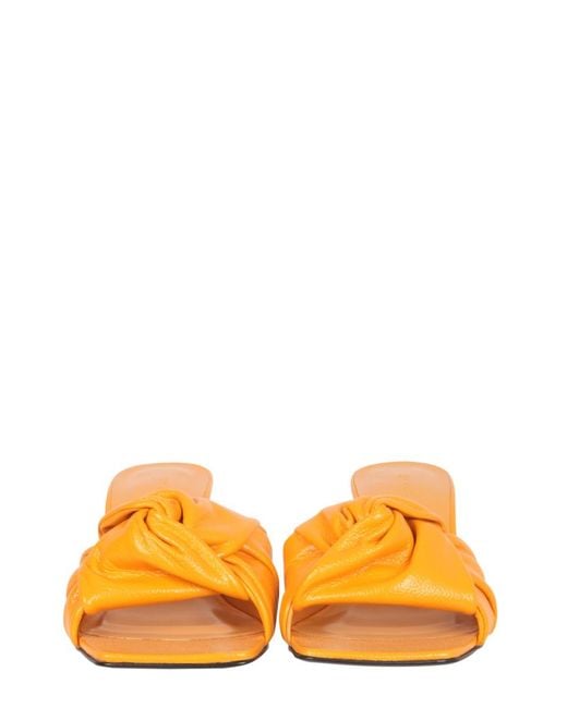 By Far Orange Leather Sandals