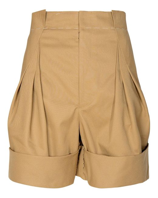 Maison Margiela Natural Beige Cotton Blend Bermuda Shorts for men