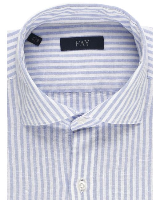 Fay Blue Striped Shirt for men