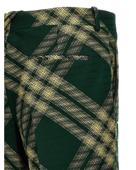 Burberry Green Check Wool Pants Casual Jackets, Parka for men