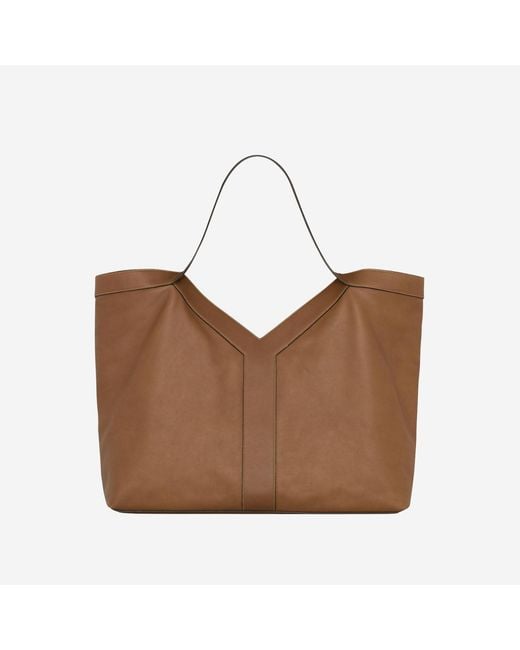 Saint Laurent Brown Large Leather Tote Bag Shoulder for men