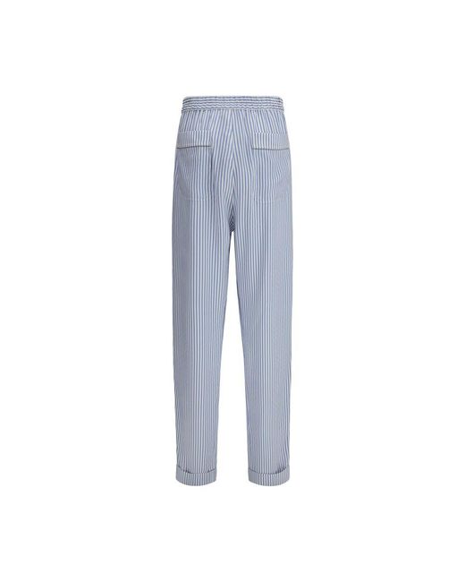 Tom Ford Blue Multicolor Silk Bottoms Sleepwear