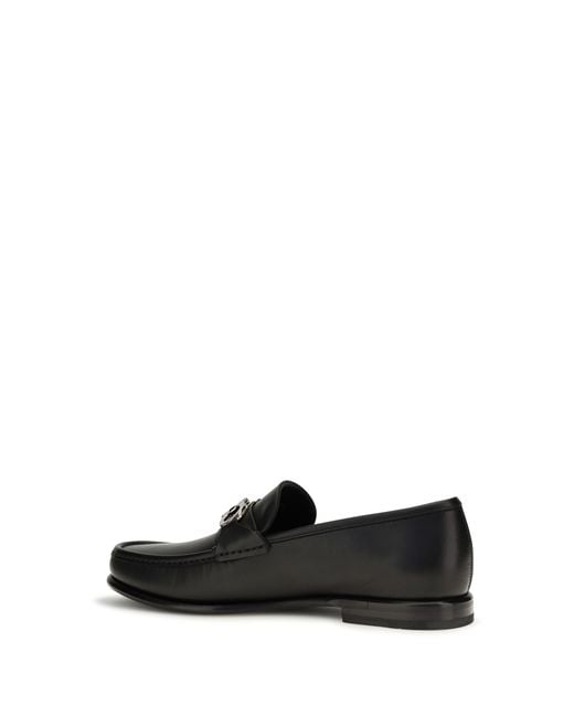 Ferragamo White Gancini Ornament Loafers for men