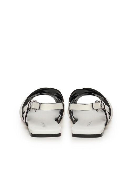 MICHAEL Michael Kors White Leather Sandals Irene Sling Flat