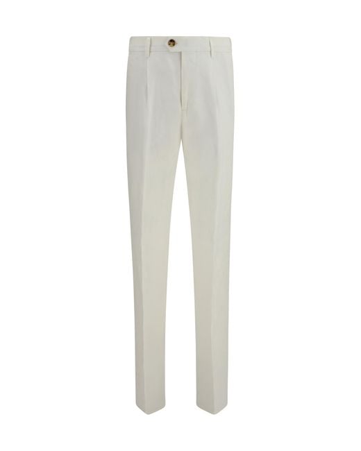 Brunello Cucinelli Gray Tailored Linen Trousers for men