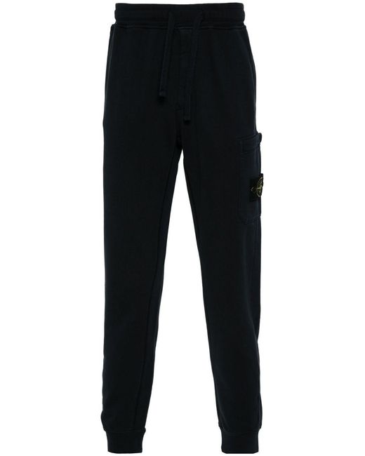 Stone Island Black Slim Fit Jogger Trousers for men