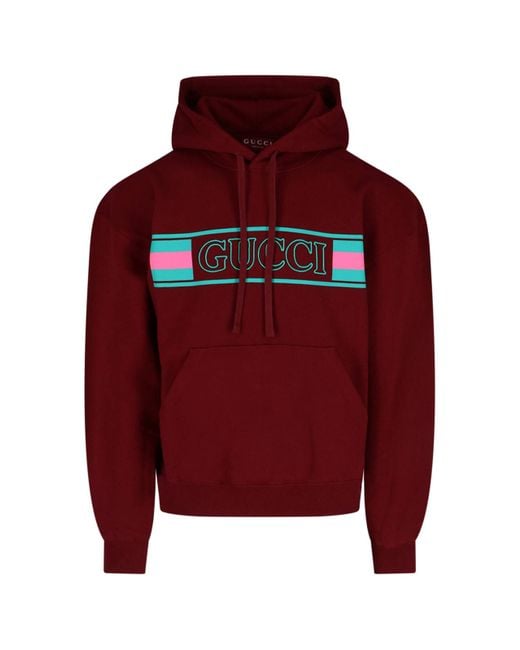 Gucci Red Logo Hoodie for men