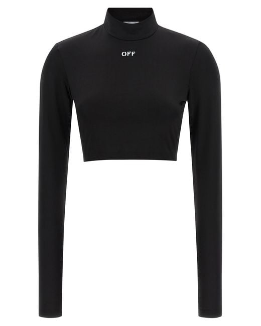 Off-White c/o Virgil Abloh Black 'Off Stamp' Crop Top