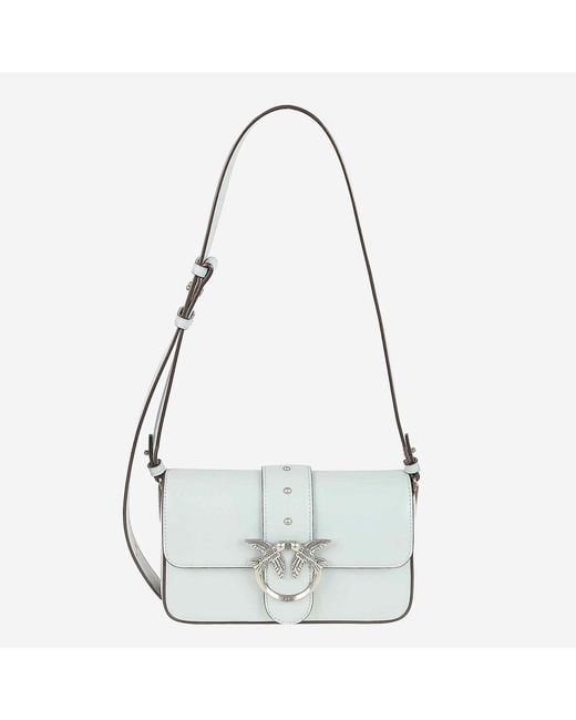 Pinko Gray Mini Leather Bag Shoulder