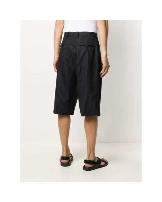 Ferragamo Black Striped Tailored Shorts for men