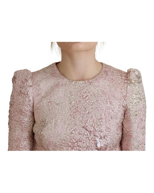 Dolce & Gabbana Multicolor Elegant Jacquard Midi Sheath Dress