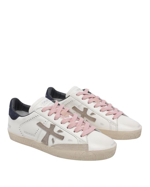 Premiata Gray Sneakers Calf Leather/Rubber Sole