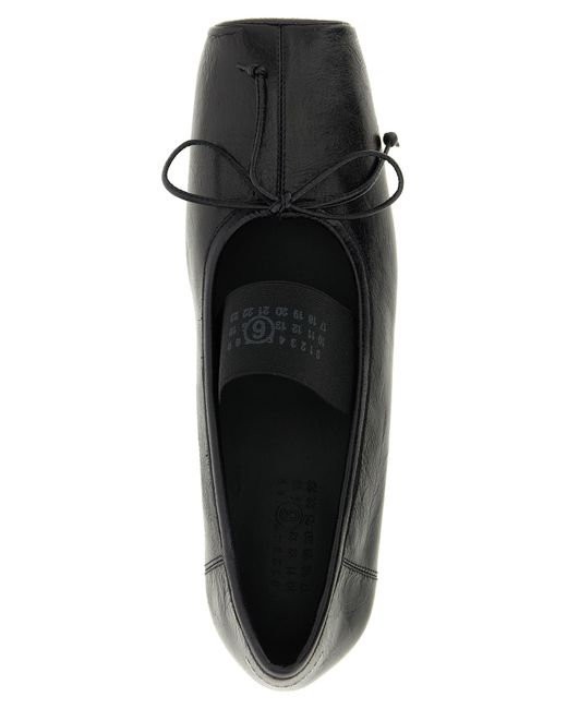 MM6 by Maison Margiela Black Ballet Flats Calfskin Leather (Bos Taurus) Flat Shoes