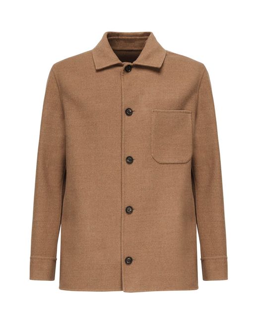 Eleventy Brown Shirts Wool for men