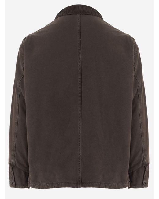 Emporio Armani Brown Cotton Jacket With Patch Pockets for men