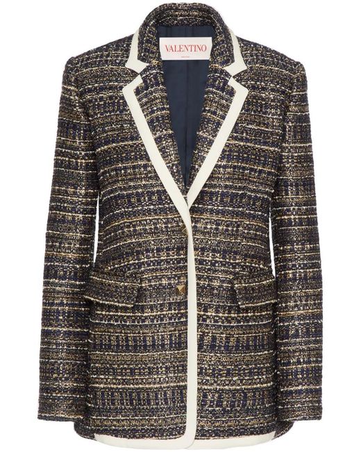 Valentino Black Tweed Party Single-Breasted Blazer Clothing