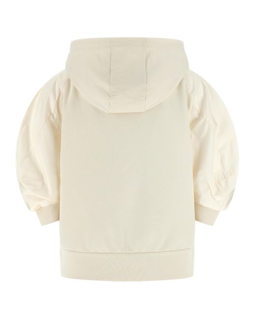 Moncler Natural Ribbed Knit Hoodie