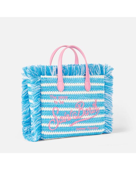 Mc2 Saint Barth Mini Vanity Straw Bag With Embroidery And Stripes in