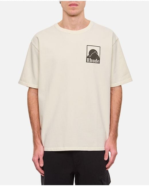 Rhude Natural Crew-Neck Short-Sleeved T-Shirt for men