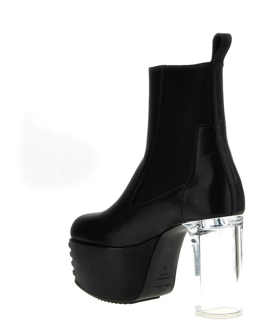 Rick Owens Black Minimal Grill Platforms Boots, Ankle Boots for men