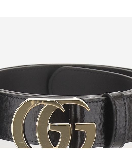 Gucci Black Leather Belt Marmont Calfskin for men