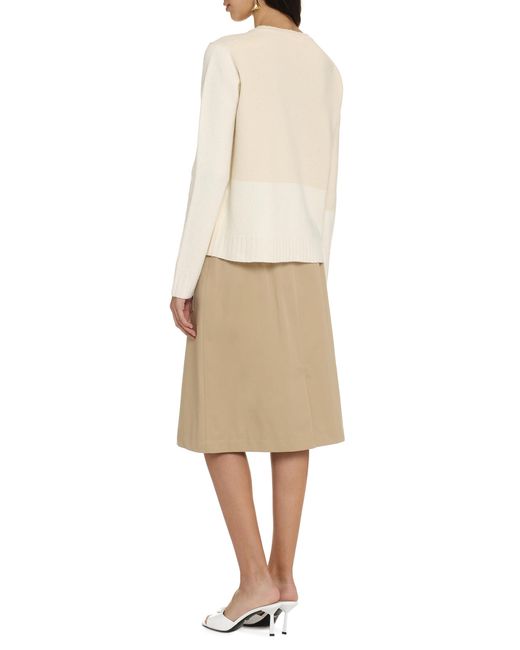 Jil Sander Natural Crew-Neck Wool Sweater