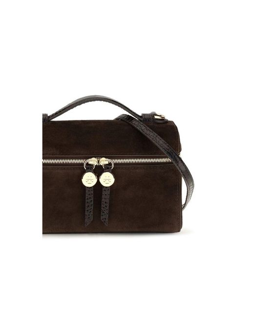 Tory Burch Black Suede Leather Shoulder Bag