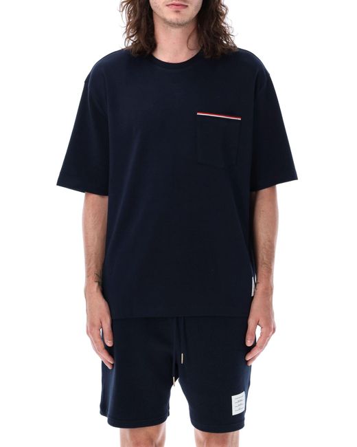 Thom Browne Blue Oversized Short Sleeves T-Shirt for men