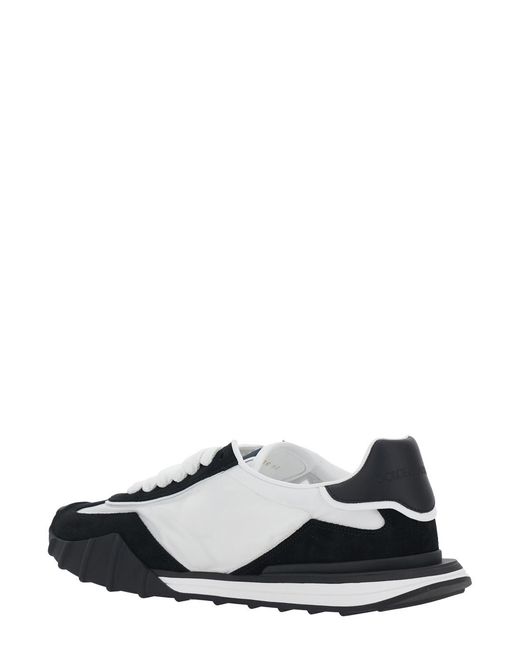 Dolce & Gabbana White Dg Athletic And Low Top Sneakers With Logo Patch On The Side Tongue for men