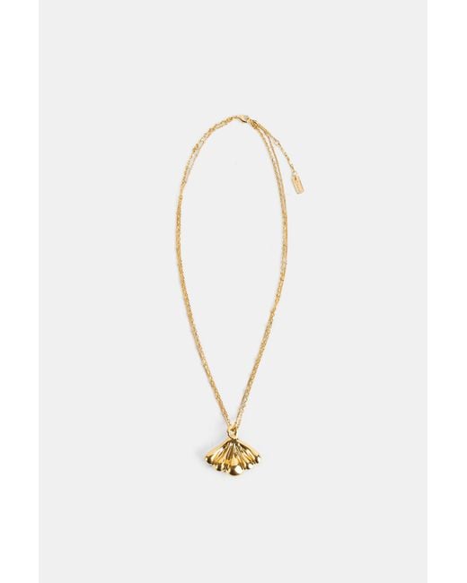 Chloé White Two-Tone Brass- Pendant Necklace Jewelry