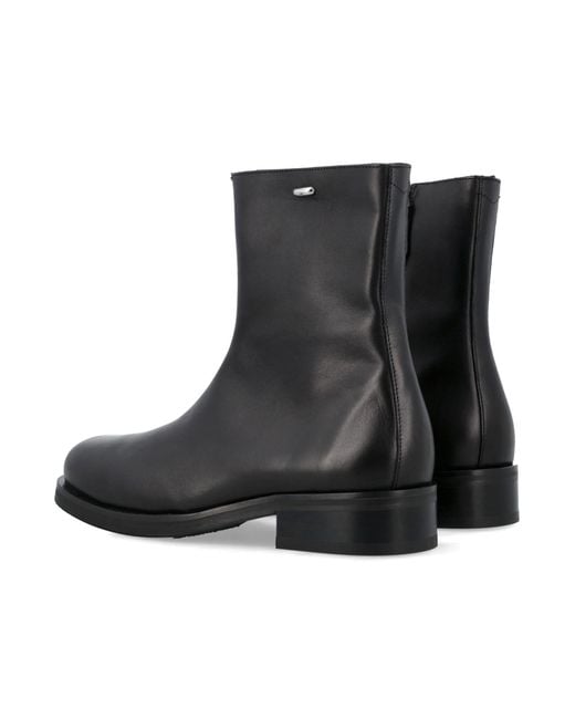 Our Legacy Black Camion Leather Boots With Zip for men