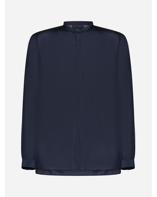 Giorgio Armani Blue Silk Shirt for men