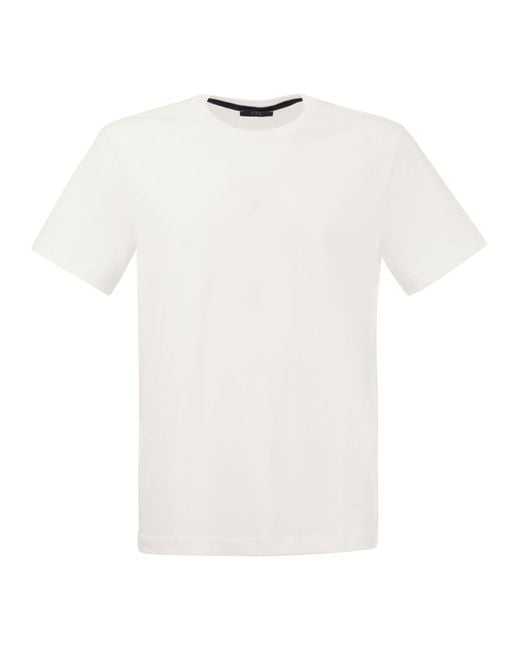 Fay White Cotton T-Shirt for men