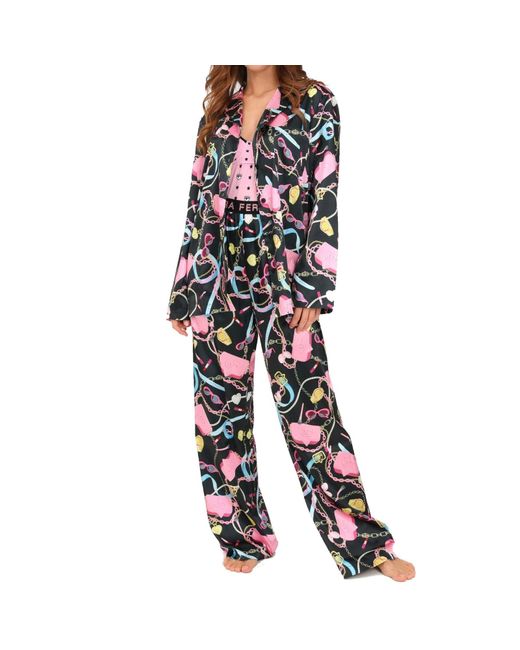 Chiara Ferragni Black Printed Pajamas-set