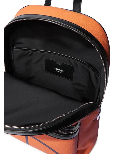 Off-White c/o Virgil Abloh Black Basket Round Logo Backpack Bags Backpacks for men
