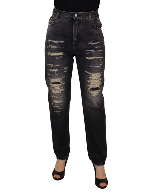 Dolce & Gabbana Black Distressed Jeans Ripped