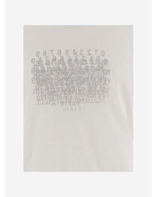 Maison Margiela White Cotton T-Shirt With Logo T-Shirts for men