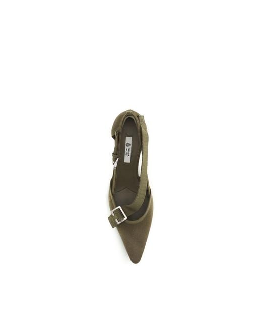 Prada Multicolor Cotton Mid Heel Pumps