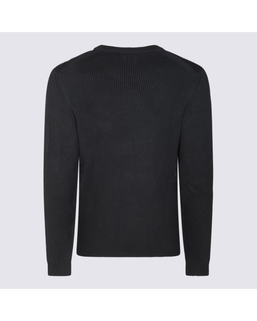 C P Company Black Soft Cotton Knit Sweater for men