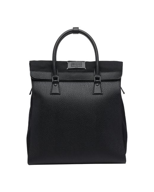 Maison Margiela Black Logo Backpack for men
