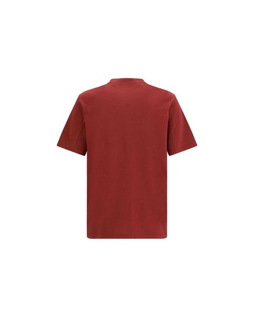 Brunello Cucinelli Red Bordeaux Cotton T for men