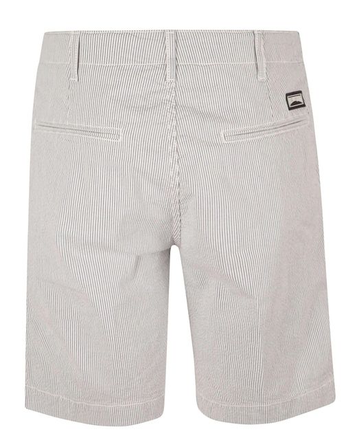 Vilebrequin Gray Logo Patch Striped Shorts for men