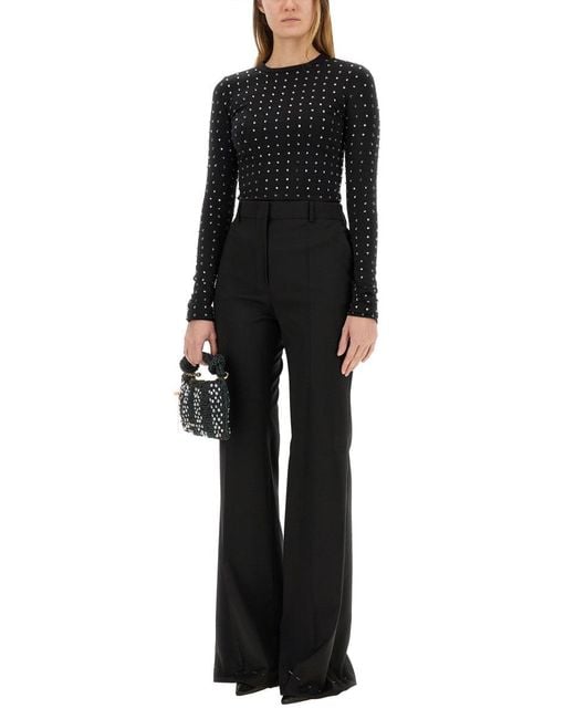 Sportmax Black Top With Crystals Polyamide Tops