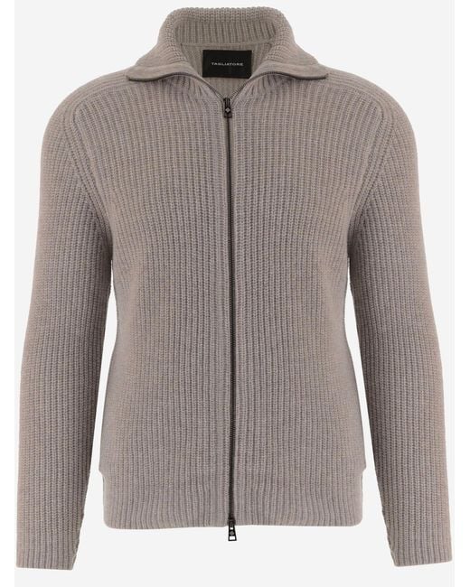 Tagliatore Brown Wool Sweater Virgin for men