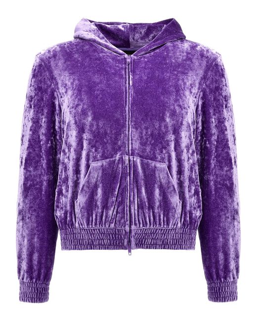 Balenciaga Sequin Velvet Hoodie Sweatshirt in Purple for Men Lyst