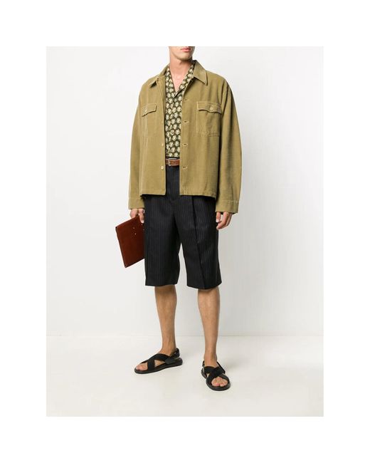 Ferragamo Black Striped Tailored Shorts for men