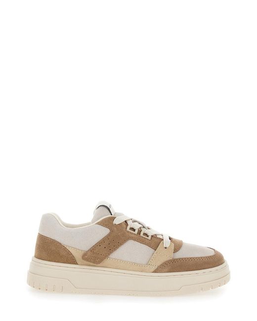 Emporio Armani Natural Sneakers Suede Cow Leather Trainers for men